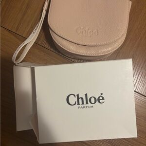 Chloe Blush Leather Wristlet